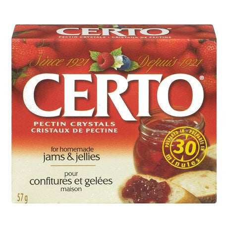 CERTO Pectin Crystals for Jams and Preserves, 57g/2oz., {Imported from Canada}