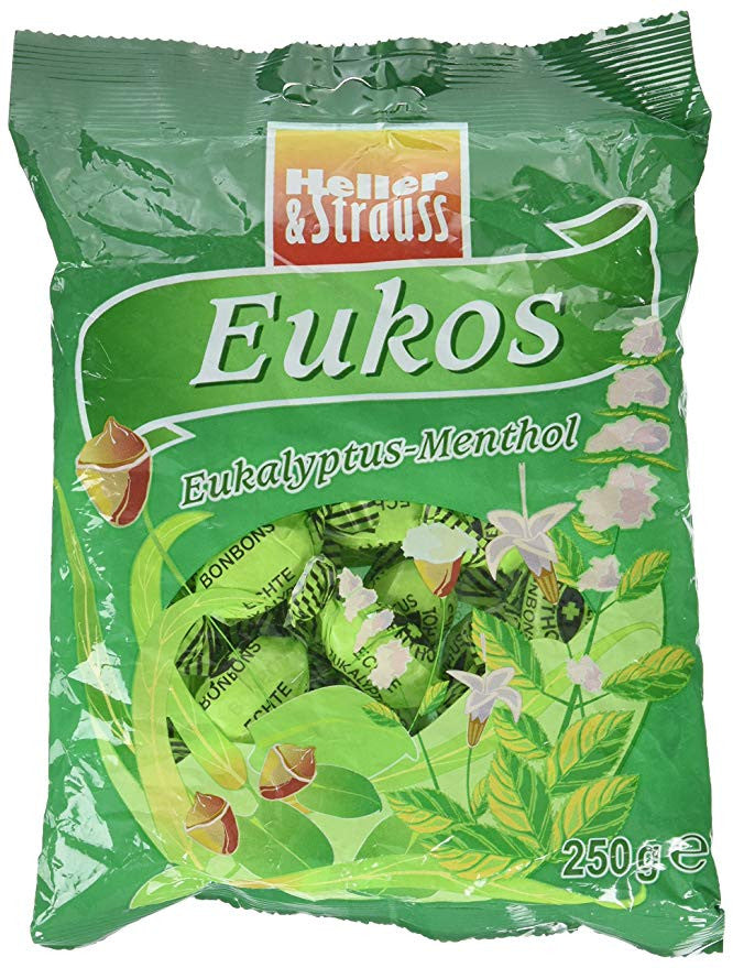 Heller & Strauss Menthol Eucalyptus Candy, 250g/8.81 oz. {Imported from Canada}