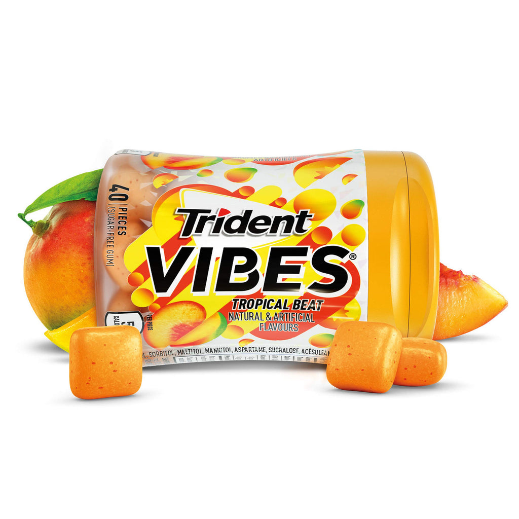 Trident Vibes Tropical Beat, 40-Piece Bottle, 6 Count, {Imported from Canada}