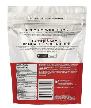 Our Finest Premium Wine Gums 400g bag, (Imported from Canada)