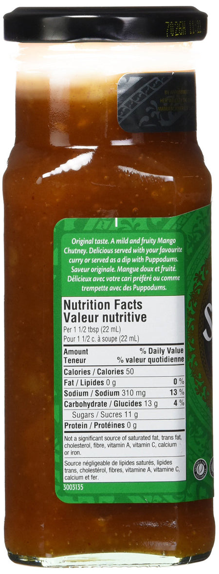 Sharwood's Major Grey Mango Chutney, 250mL/8.5 oz., {Imported from Canada}