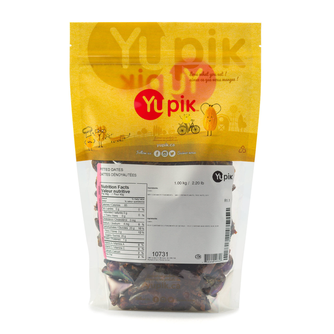 Yupik Pitted Dates, 1Kg/2.2 lbs., {Imported from Canada}