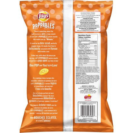 Lay's Poppables White Cheddar Potato Snack, 141g/5 oz,  {Imported from Canada}