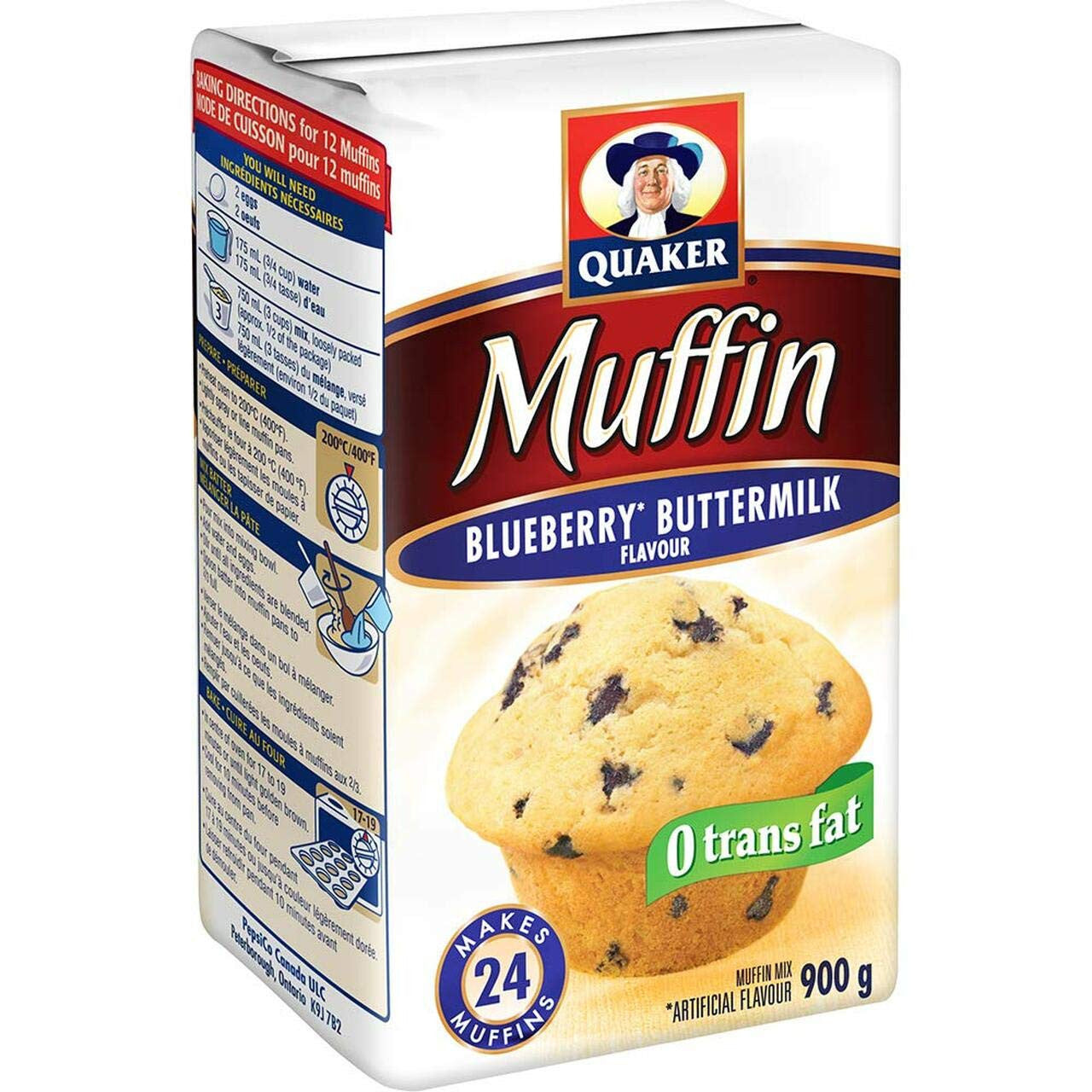 Quaker Muffin Mix Blueberry (12ct), 900g/31.7 oz.,  {Imported from Canada}