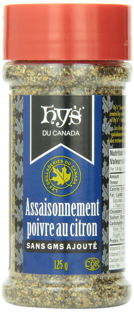 Hy's Lemon And Pepper, 125 Gram/4.40oz {Imported from Canada}