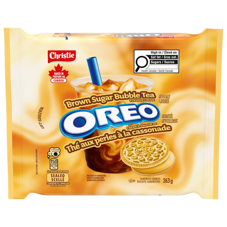 OREO Brown Sugar Bubble Tea flavor packaging with Christie brand logo.