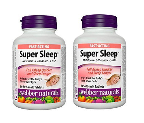 Webber Naturals Super Sleep Natural for Insomnia and Anxiety 90 Tablets (2) {Imported from Canada}