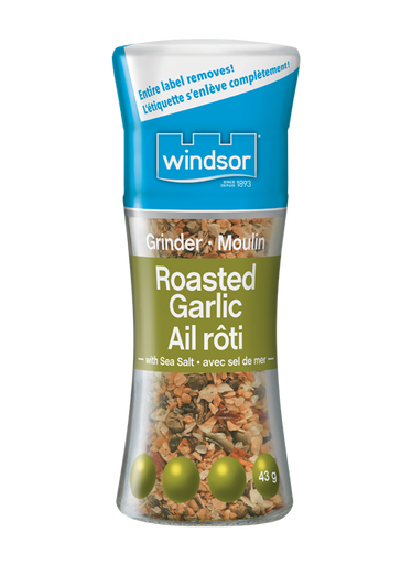 Windsor Roasted Garlic With Sea Salt Grinder 43g/1.5oz, (Imported from Canada)