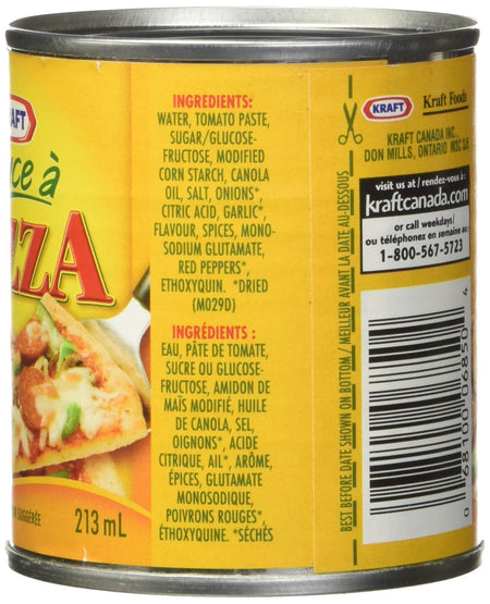 Kraft Pizza Sauce, 213mL/7.2oz., (Pack of 24), {Imported from Canada}