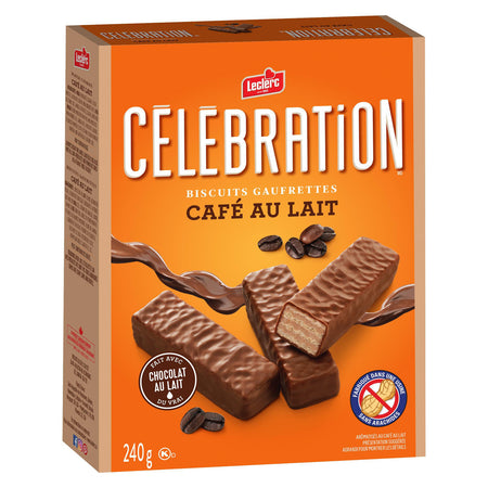 Leclerc Celebration Café au Lait Wafer Cookies, 240g/8.5 oz. Box {Imported from Canada}