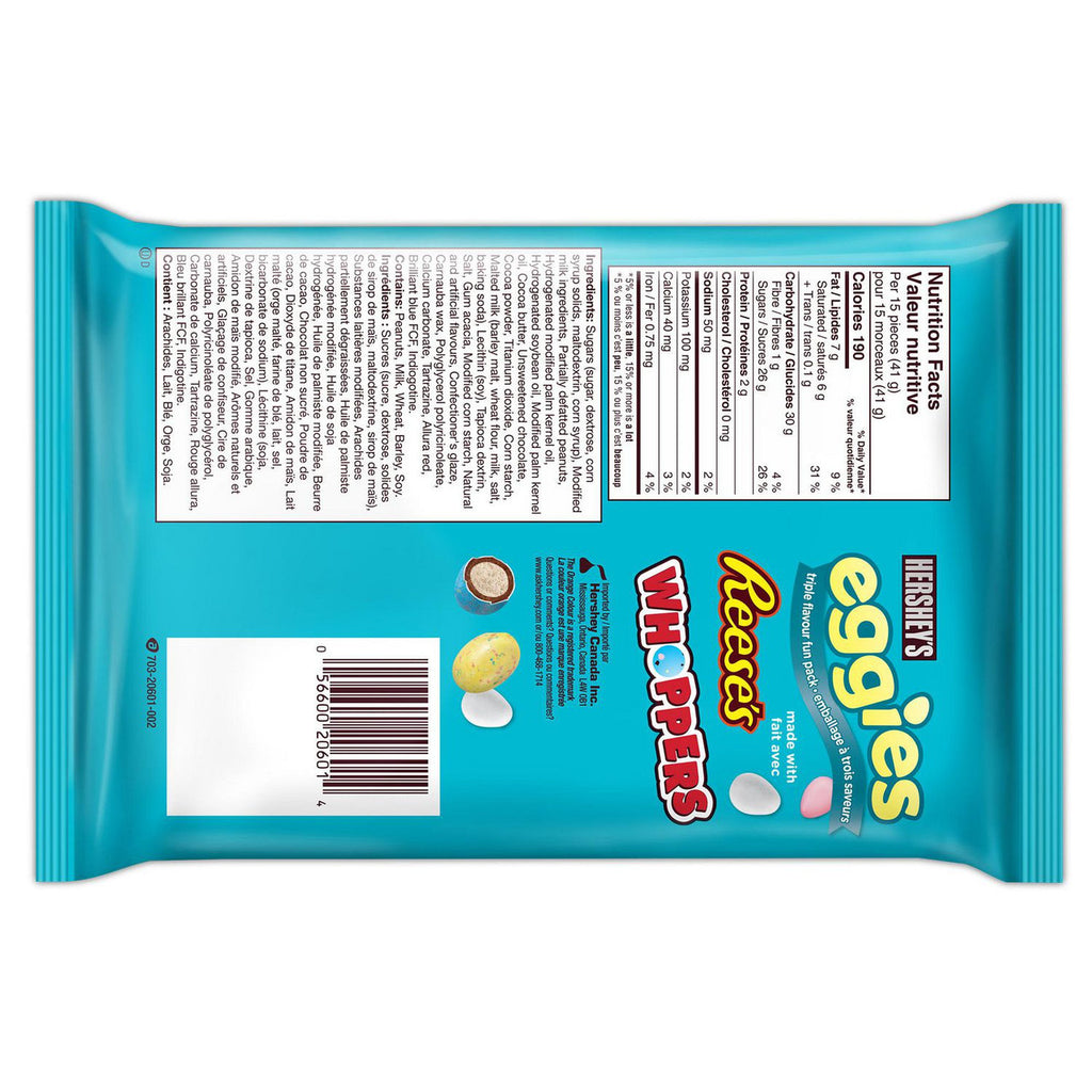 HERSHEY'S Eggies Triple Flavour Fun Pack, Hershey's Candy, Good for Kids Candy, Easter Candy, 400g