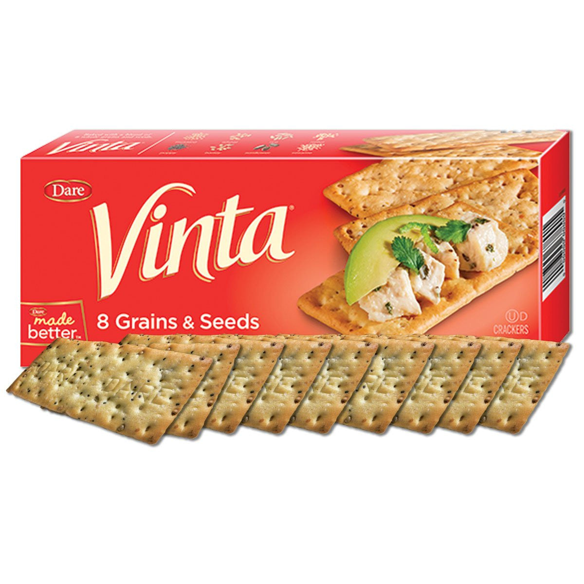 Vinta Crackers, Original Delicious Bold Taste of 8 Grains and Seeds No Artificial Flavors, No Cholesterol, Peanut Free - Delicious Plain or Topped, 8.8-ounce. (Pack of 12 )