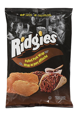 Old Dutch Ridgies Potato Chips, Pulled Pork Flavour, 220g/7.8oz, (Imported from Canada)