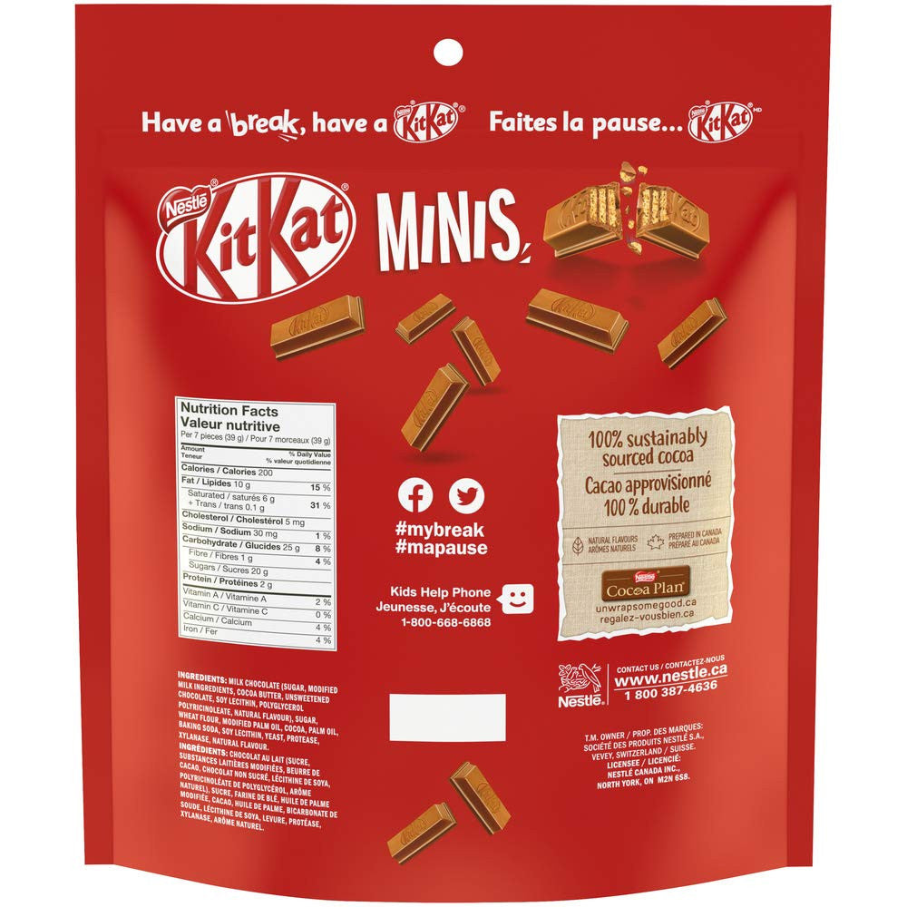Nestle Kitkat Chocolate Minis Extra Value Pantry Size 800g/28 oz., {Imported from Canada}