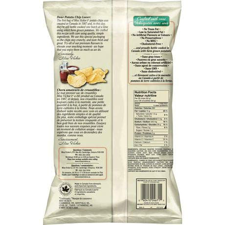 Miss Vickie's Sea Salt & Malt Vinegar Kettle Cooked Potato Chips 200g/7.05oz, 2-Pack {Imported from Canada}