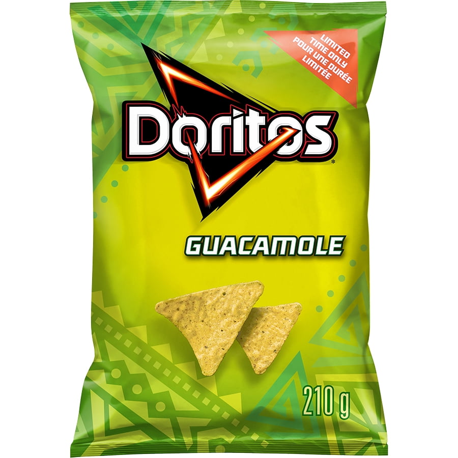 Doritos Guacamole tortilla chip bag on a white background