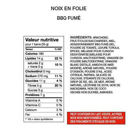 Leclerc Let's Go Nuts Gluten Free Smoked BBQ Bars (4ct) 140g/4.9 oz {Imported from Canada}