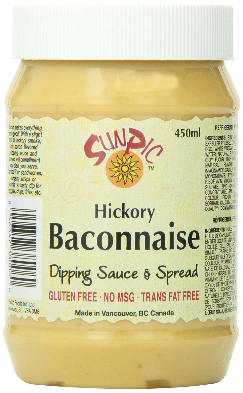 Sunpic Hickory Baconnaise, 450ml/15.2 oz.,Dipping Sauce & Spread, (Canadian)