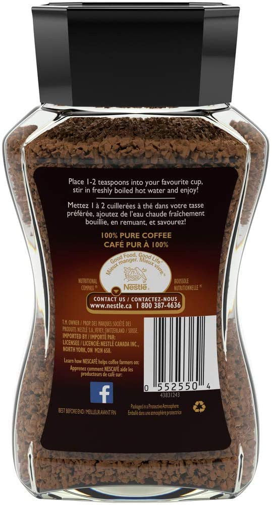 NESCAFE Taster's Choice Classic, Instant Coffee, 100g/Jar, (2pk) {Imported from Canada}