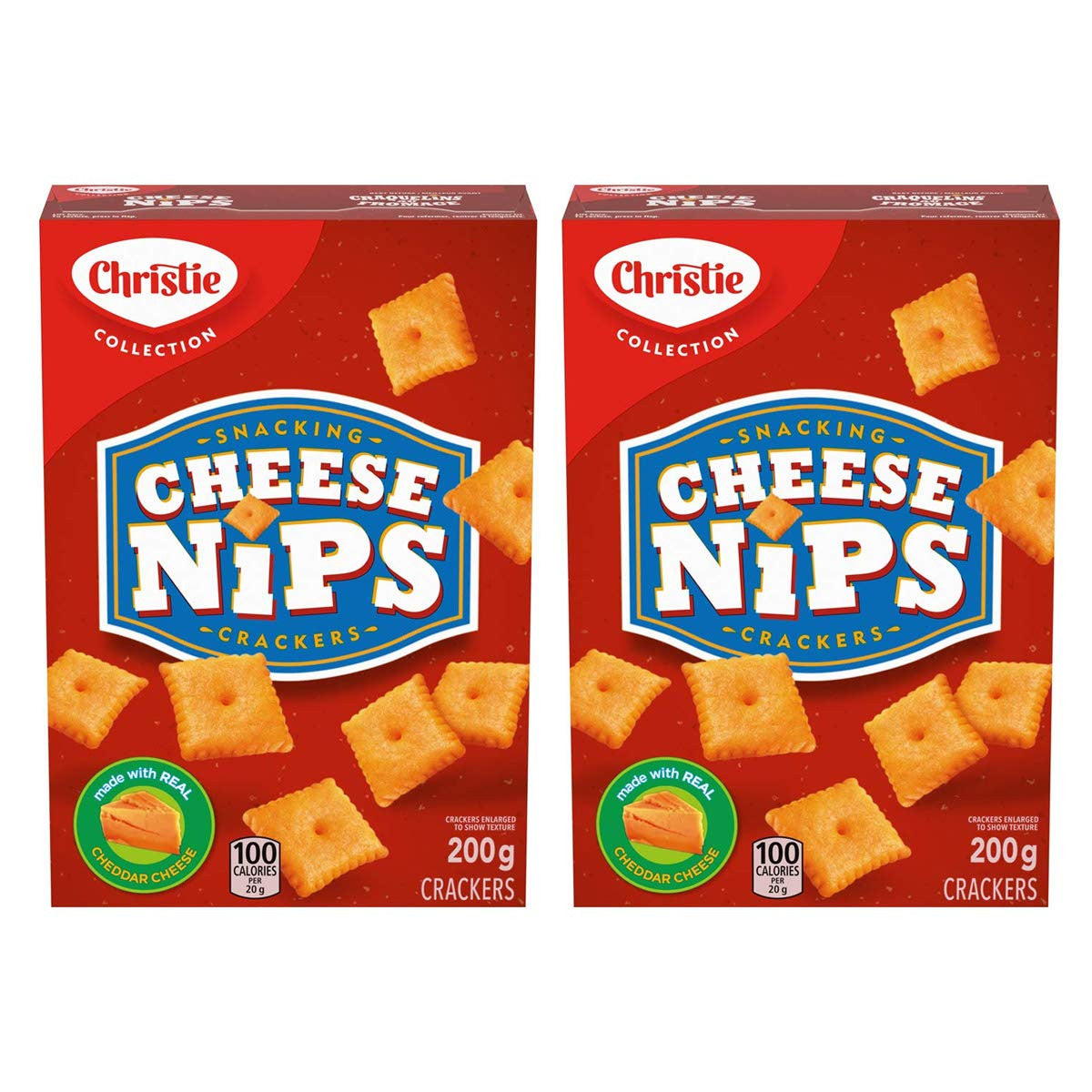 Christie Cheese Nips Cheddar Baked Snack Crackers, 200g/7.05oz, 2-Box {Imported from Canada}