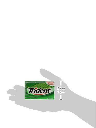 Trident Spearmint Sugar Free Gum, 12ct x 14pcs, (Imported from Canada)