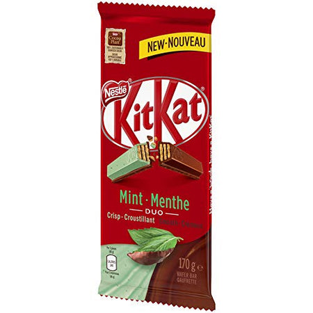 Nestle Kit Kat Mint Duo Chocolatey Wafer Bar, 170g/6 oz, (Imported from Canada)