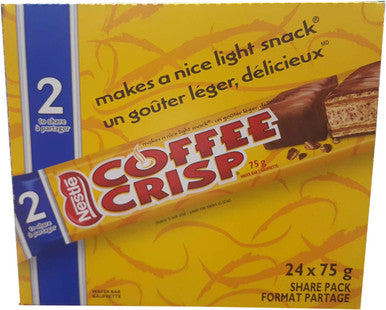 Nestle Coffee Crisp King Size Chocolate, 24ct X 75g/2.6oz., {Imported from Canada}