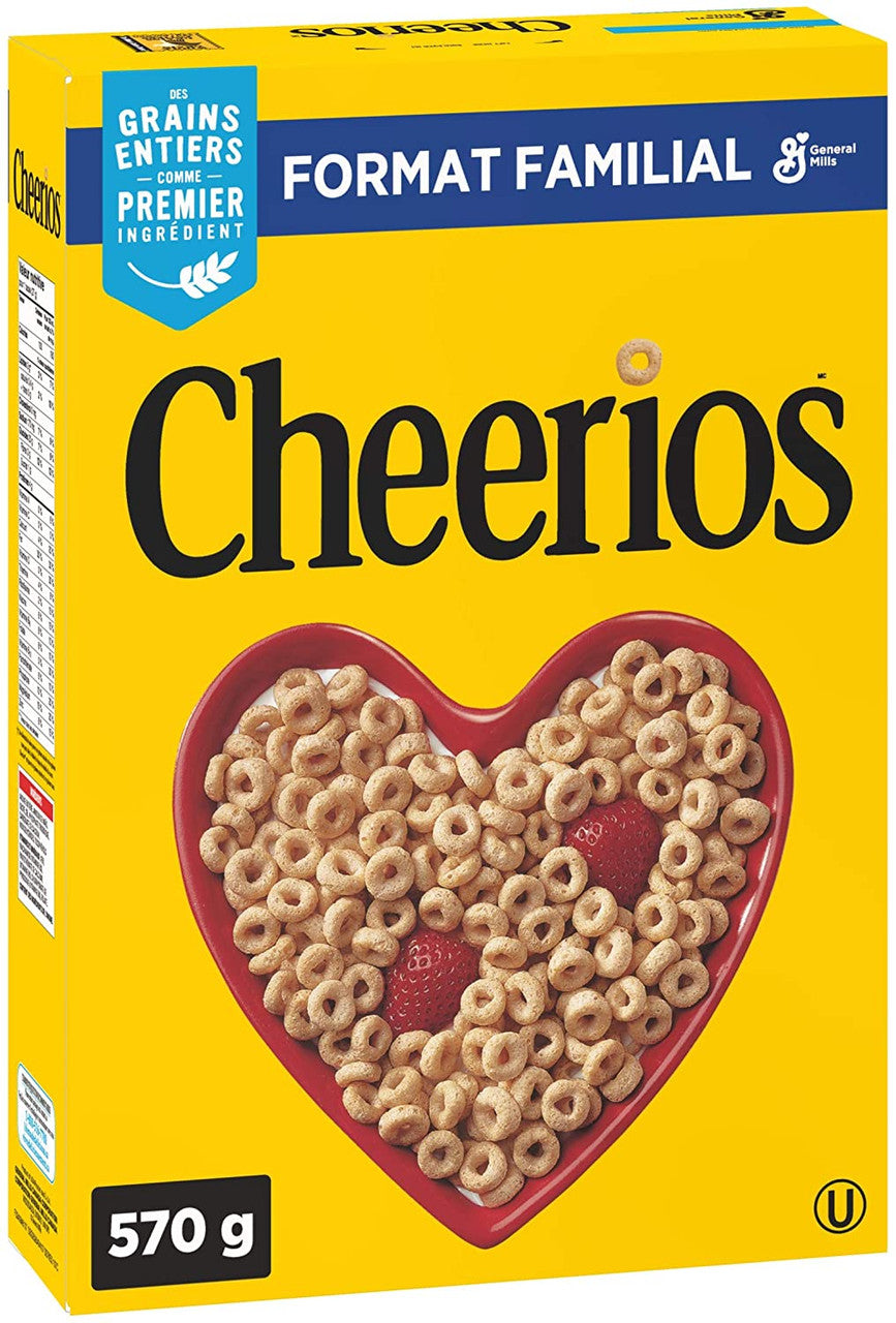 Cheerios Cereal, Family Size, 570g/20oz., {Imported from Canada}