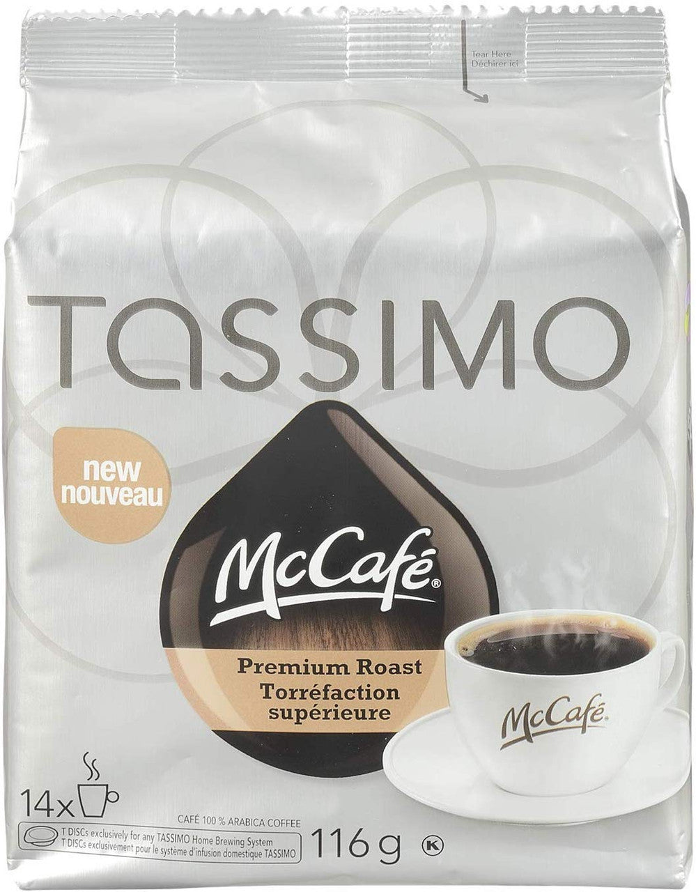 TASSIMO MCCAFE Premium Roast Coffee 116G (2 Pack) {Imported from Canada}