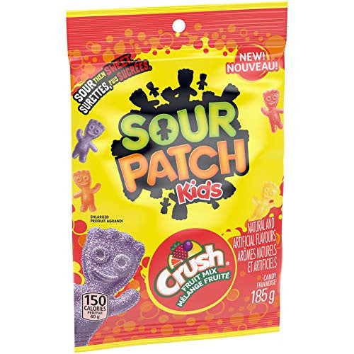 Maynards Sour Patch Kids Candy, Crush Soda Fruit,185g/6.5oz.,(6 Pack) {Imported from Canada}