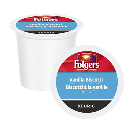 Folgers Vanilla Biscotti Coffee K-cups, 30 Count, 270g/9.5 oz. Box {Imported from Canada}