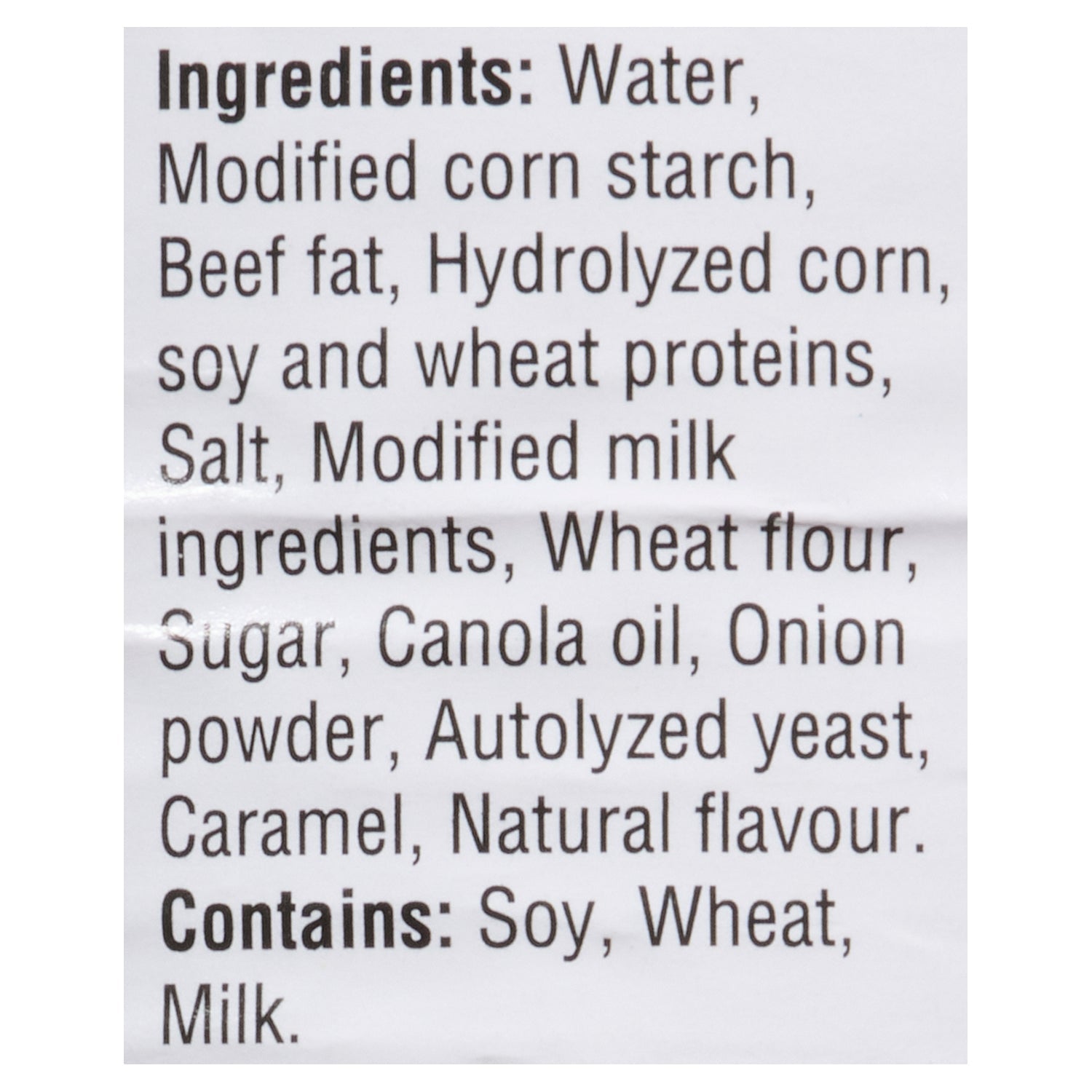 Swiss Chalet Beef Gravy, 284ml, ingredient label.