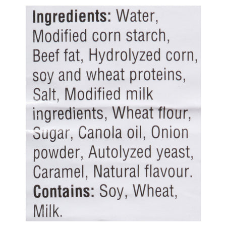 Swiss Chalet Beef Gravy, 284ml, ingredient label.