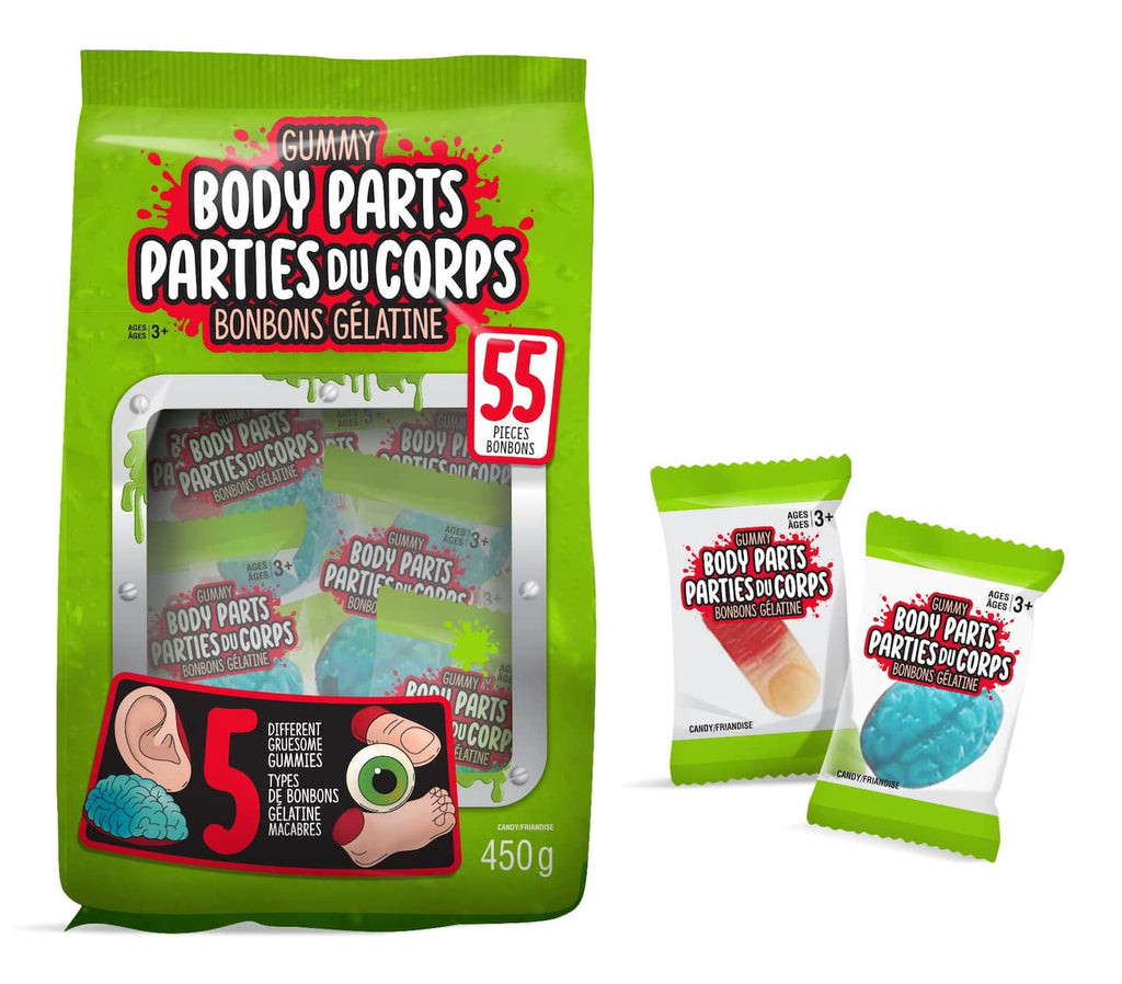 Gummy Body Parts Halloween Candy, 55ct, 412g/14 oz., Bag {Imported from Canada}