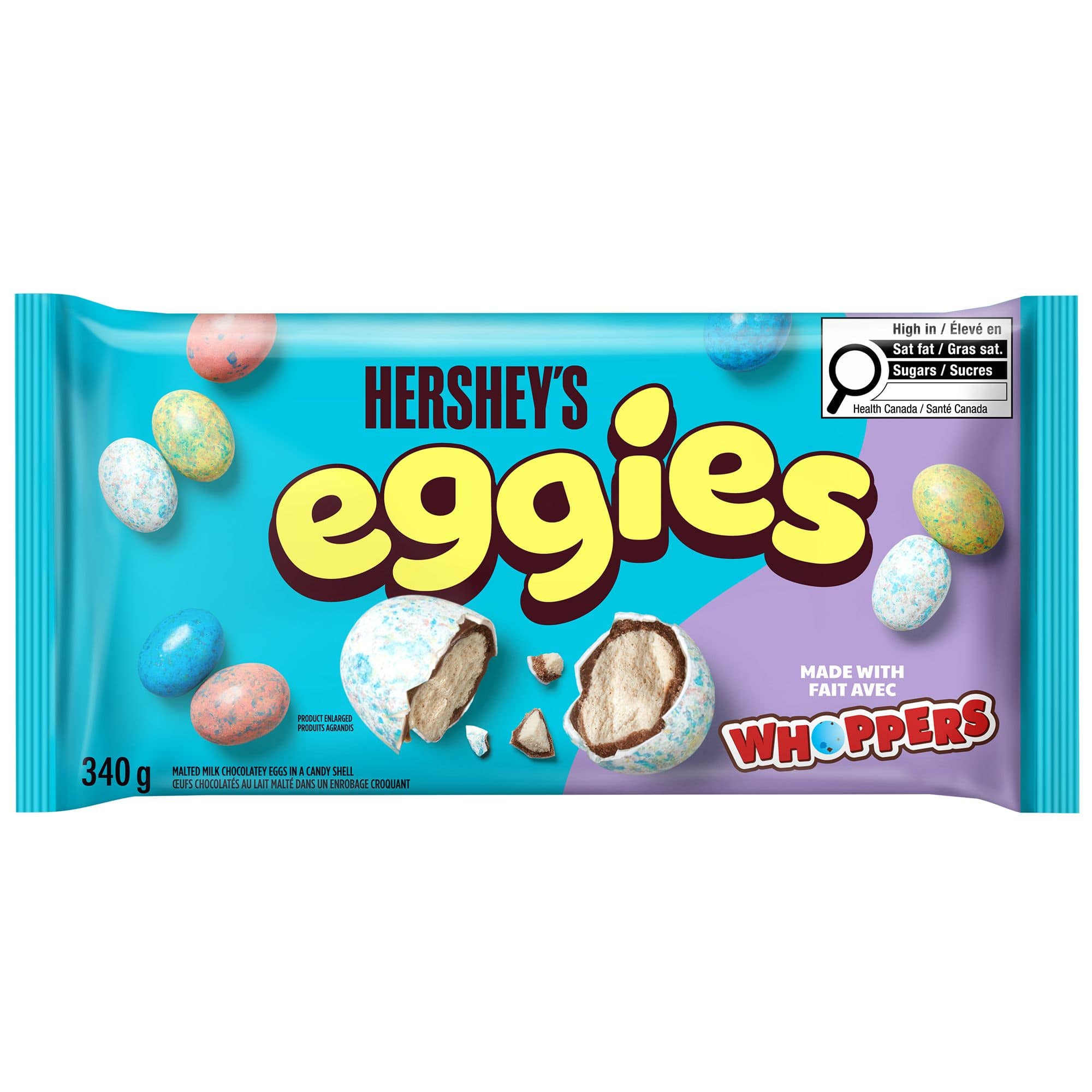 HERSHEY'S Eggies Made With Whoppers, 340g/12 oz. - Front Of Bag