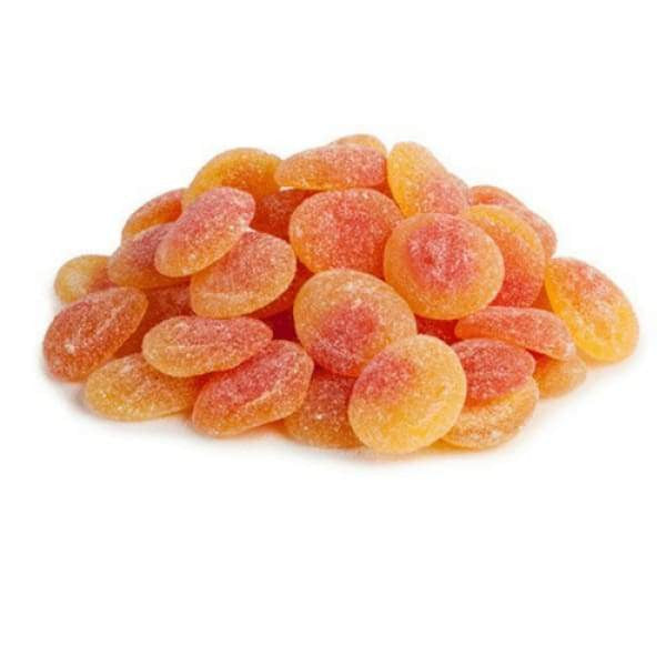 Huer Sour Peach Gummy Candy, 75g/2.6 oz., sour peach gummies.