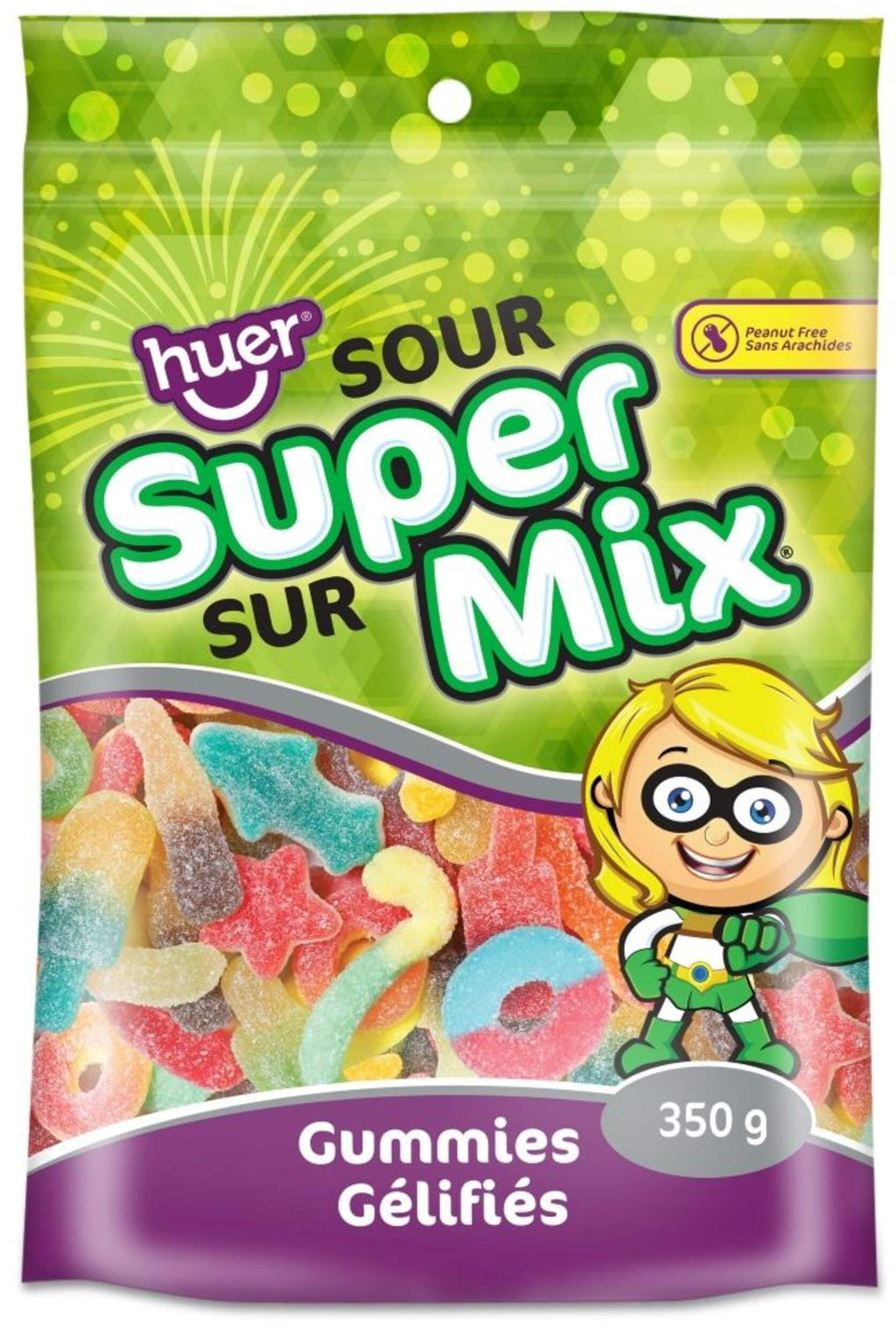 Huer Sour Super Mix Gummies, 350g/12 oz