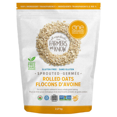 One Degree Organic Foods, Gluten Free Sprouted Rolled Oats, 2.27kg/5 lbs. {Imported from Canada}
