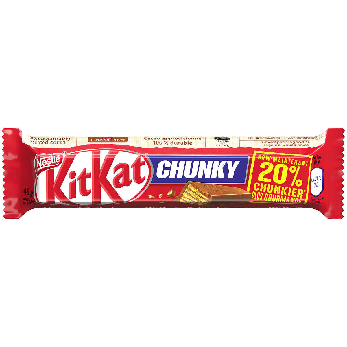 Nestle Kit Kat Chunky Bar, Chocolate 51g/1.8oz - 24pk {Imported from Canada}