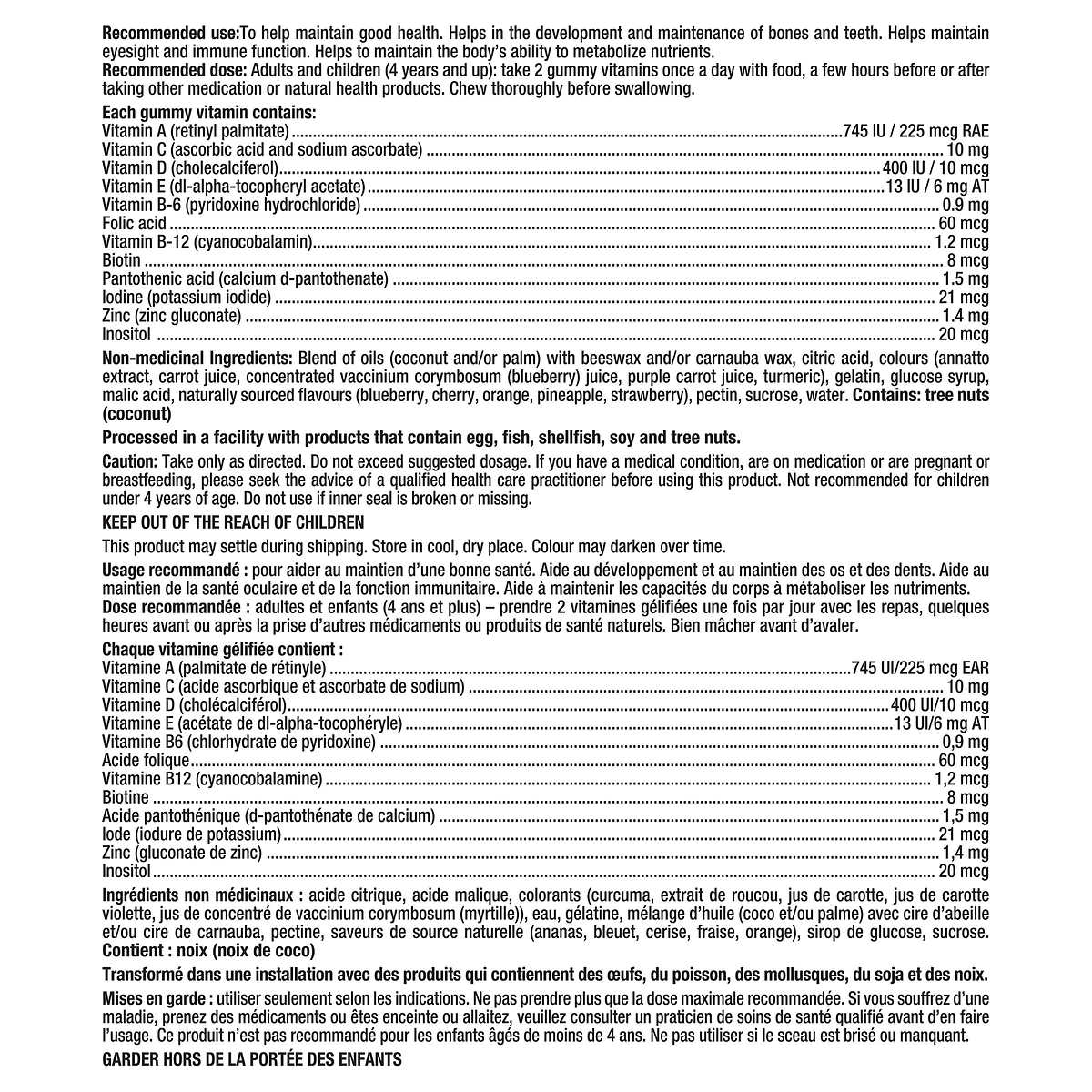 L'il Critters Gummy Vites, Multivitamin Gummies, 275 count, 1 Bottle {Imported from Canada}