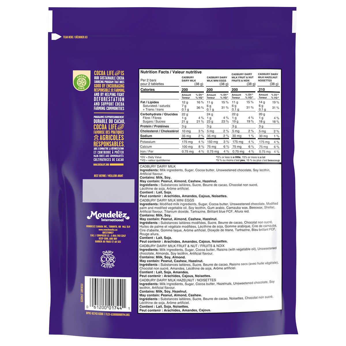 Cadbury Dairy Milk Assorted Chocolate Mini Bars, Halloween Chocolate, 703g/24.6 oz