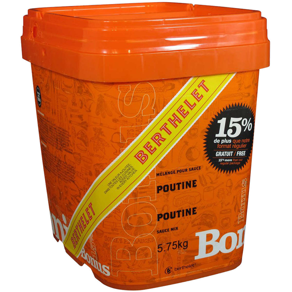 Berthelet Poutine Mix Sauce, Bulk Pail, 5.75 kg/12.5 lbs., {Imported from Canada}