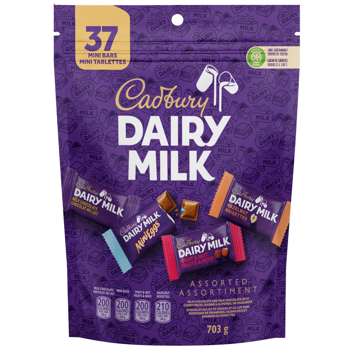 Cadbury Dairy Milk Assorted Chocolate Mini Bars, Halloween Chocolate, 703g/24.6 oz