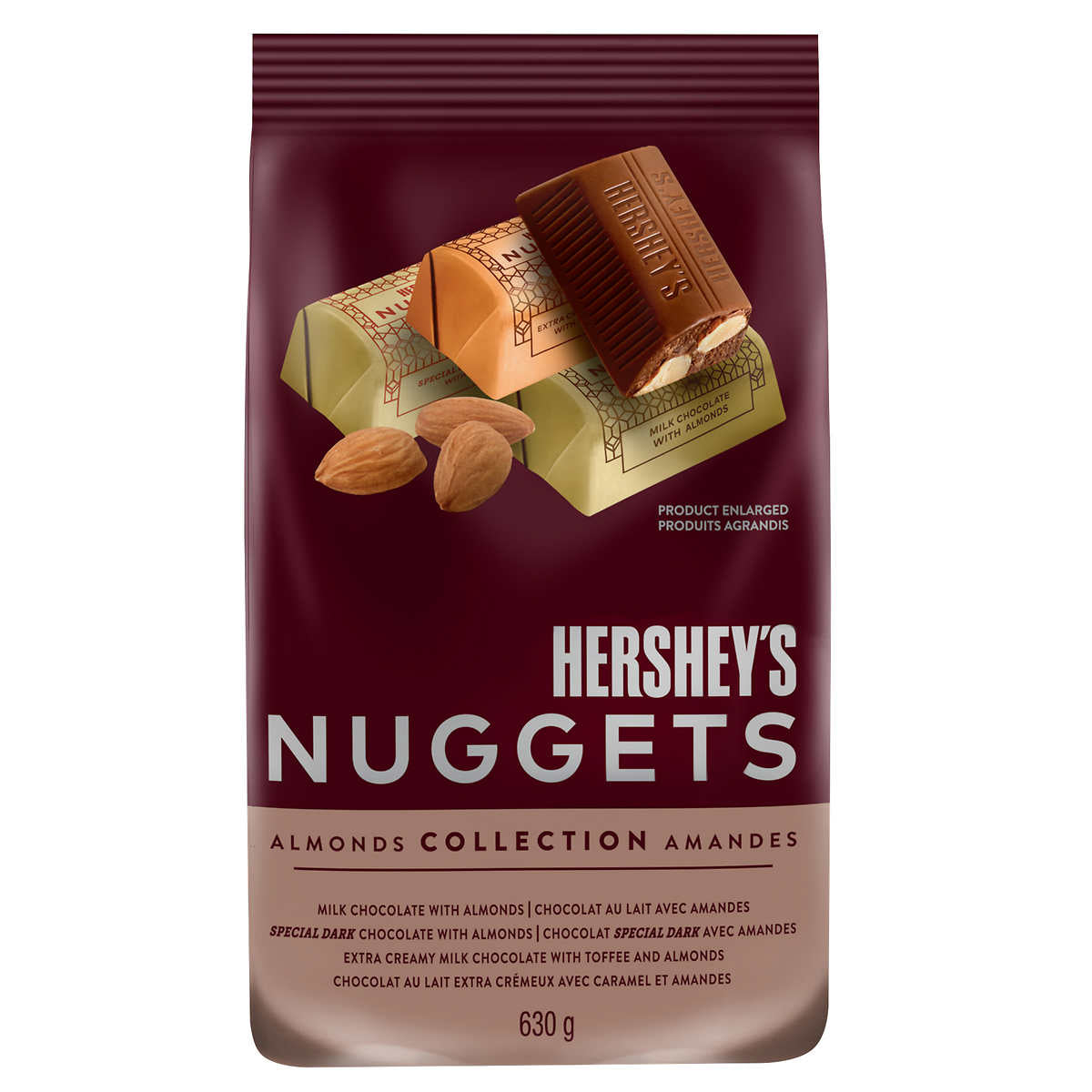Hershey's Nuggets Almonds Collection, Milk Chocolate with Almonds, 630g/22 oz