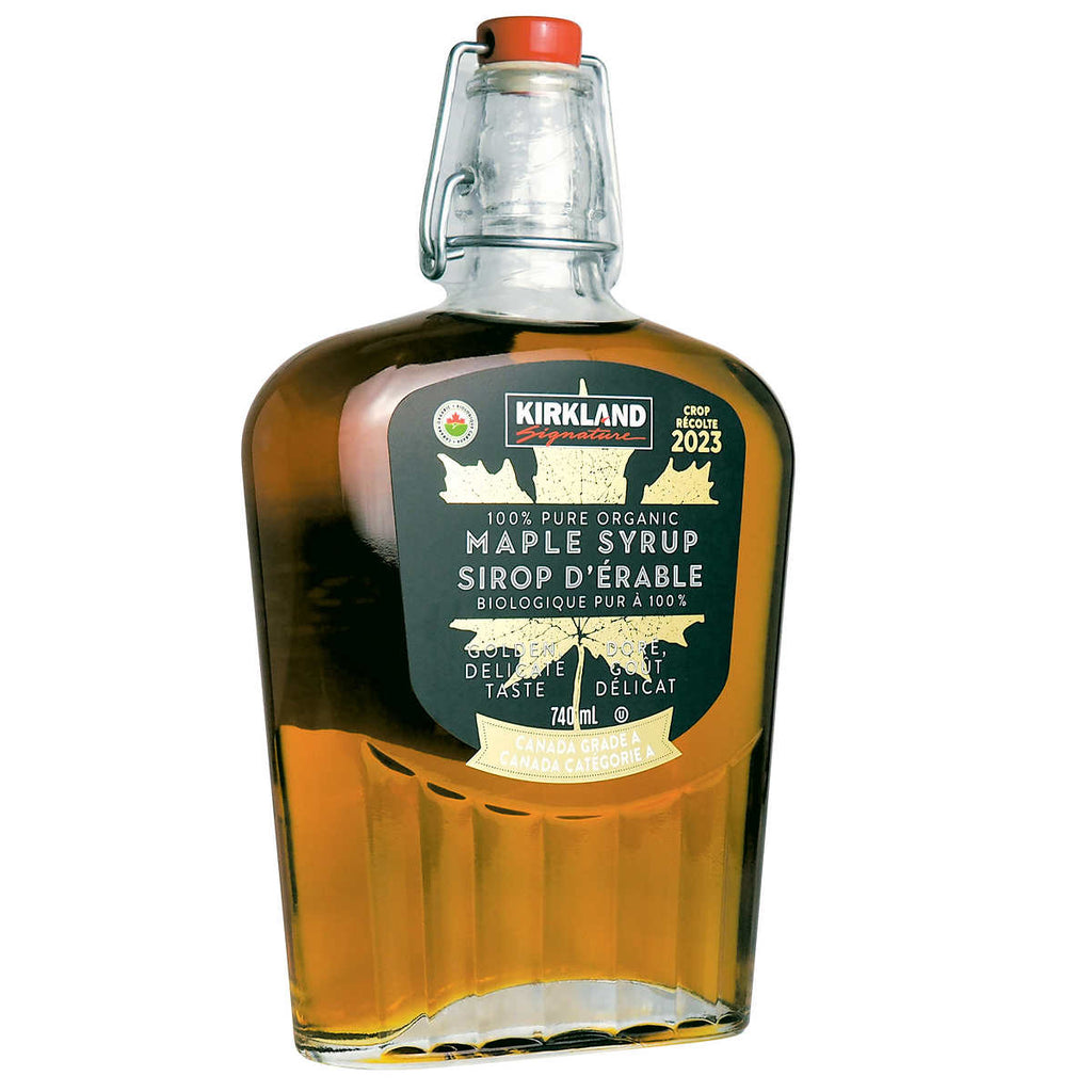 Kirkland Signature 100% Pure Organic Maple Syrup, Canada Grade A, 740mL/26 fl. oz. Bottle {Imported from Canada}