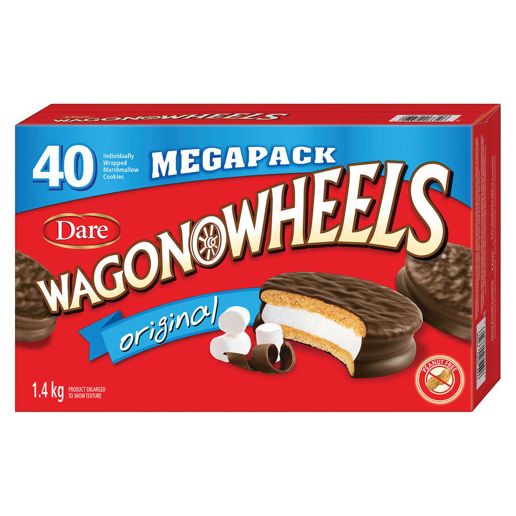 Dare Original Wagon Wheels Chocolate Marshmallow Cookies, Megapack, 40ct, 1.4 Kg, Imported from Canada