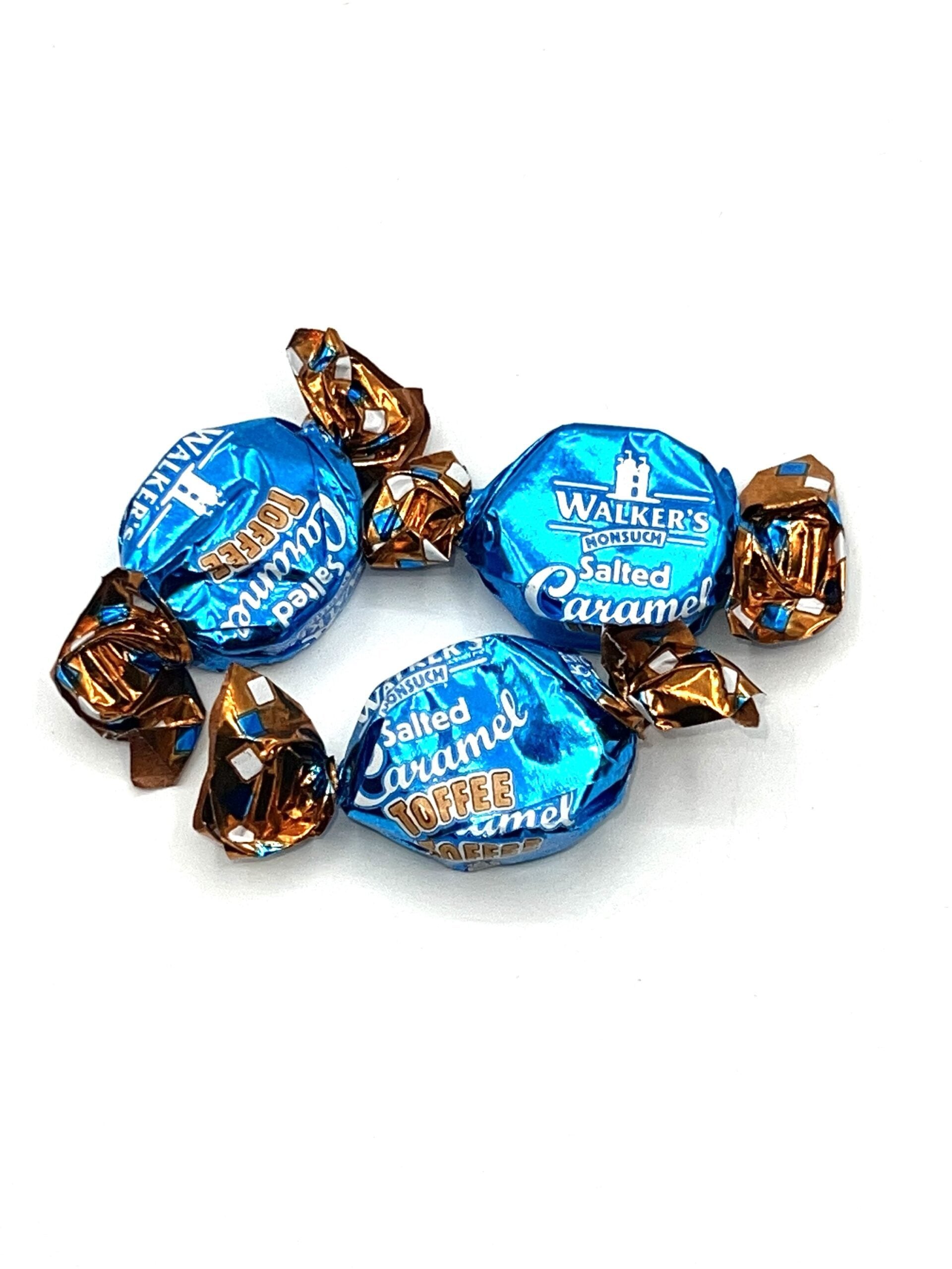 Walker's Nonsuch Salted Caramel Toffees, 150g/5.3 oz., Bag, picture of salted caramel toffees.