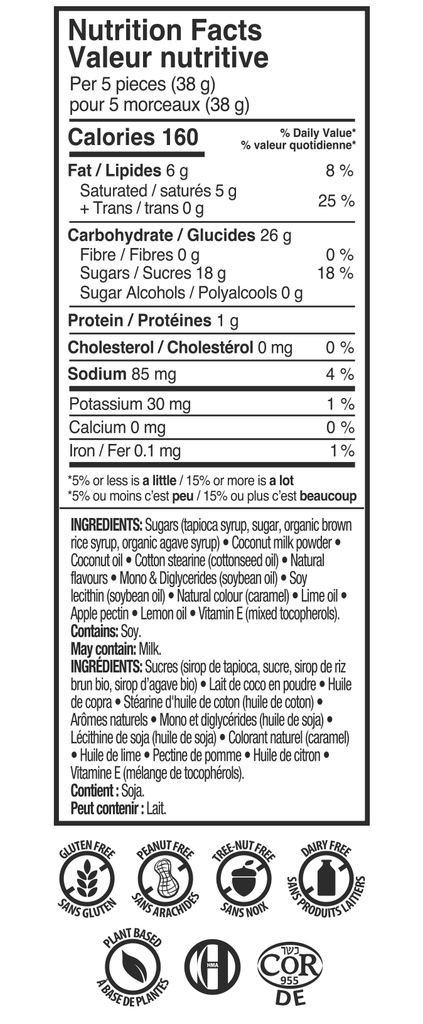 Kerr's Coconut Milk Toffee, Coconut Lime & Coconut Mango Flavor, 110g/3.8 oz. Bag