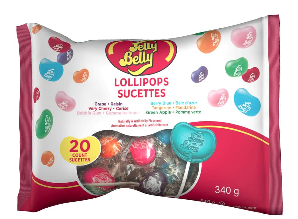 Jelly Belly Lollipops, Assorted Flavors, 20ct, 340g/12 oz. Bag {Imported from Canada}