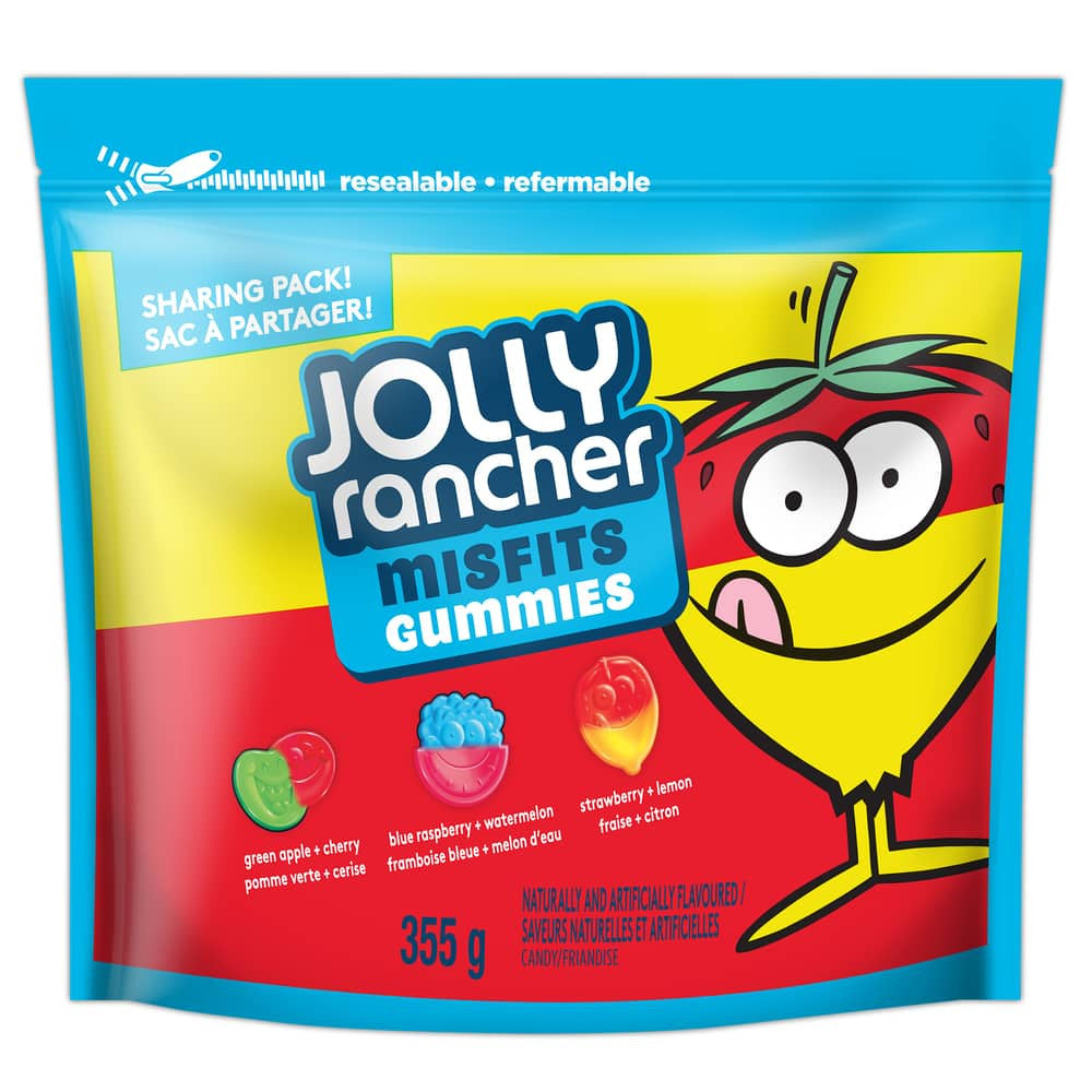 Jolly Rancher Misfits Assorted Original Gummies, 355g/12.4 oz., Sharing Bag, {Imported from Canada}
